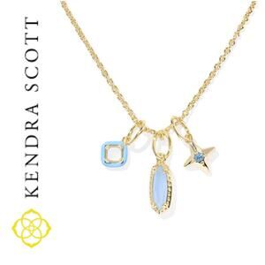 NEW | Kendra Scott | Emma Gold Charm Pendant Necklace in Light Blue (RET $50)